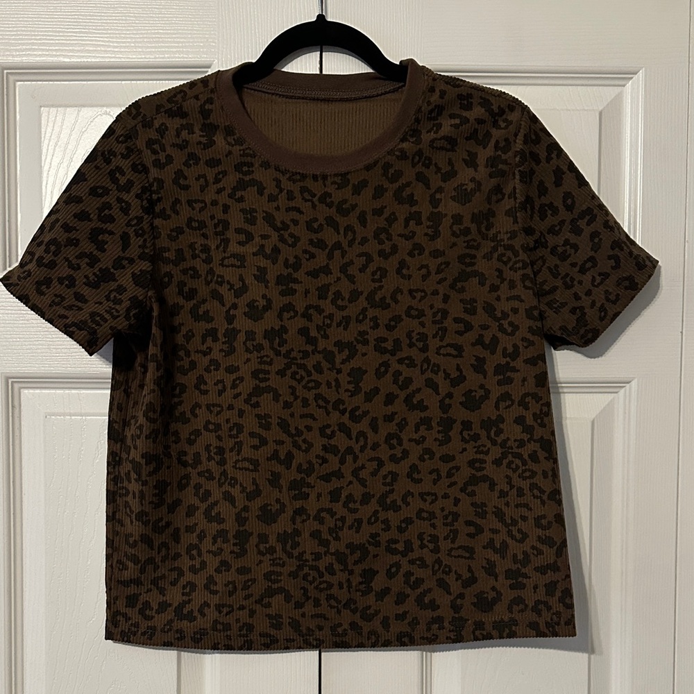 NWOT Leopard Print Brown T-Shirt